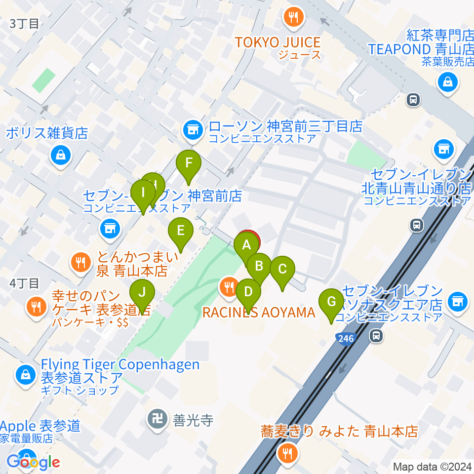 スタインウェイ＆サンズ東京周辺のカフェ一覧地図