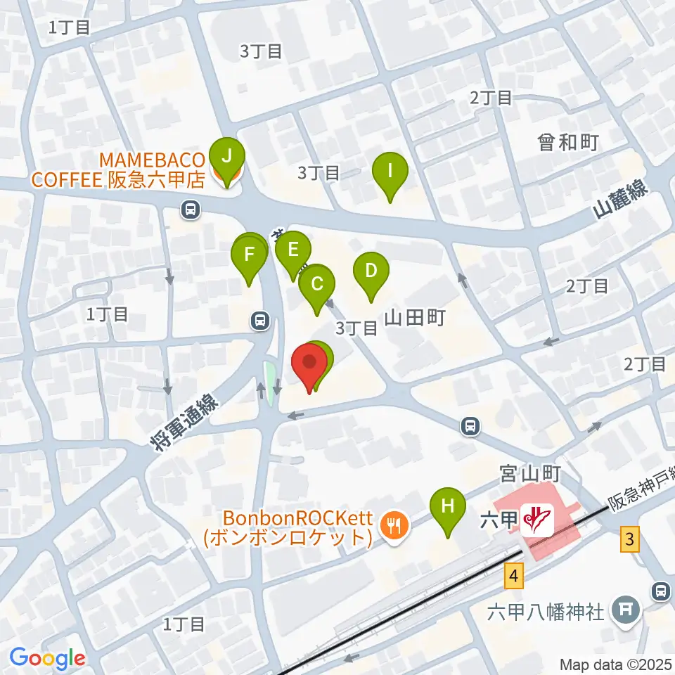 バイオリン工房 音屋周辺のカフェ一覧地図