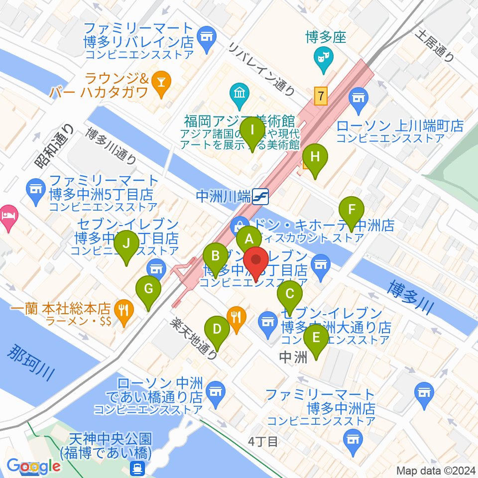 Gate's7周辺のカフェ一覧地図