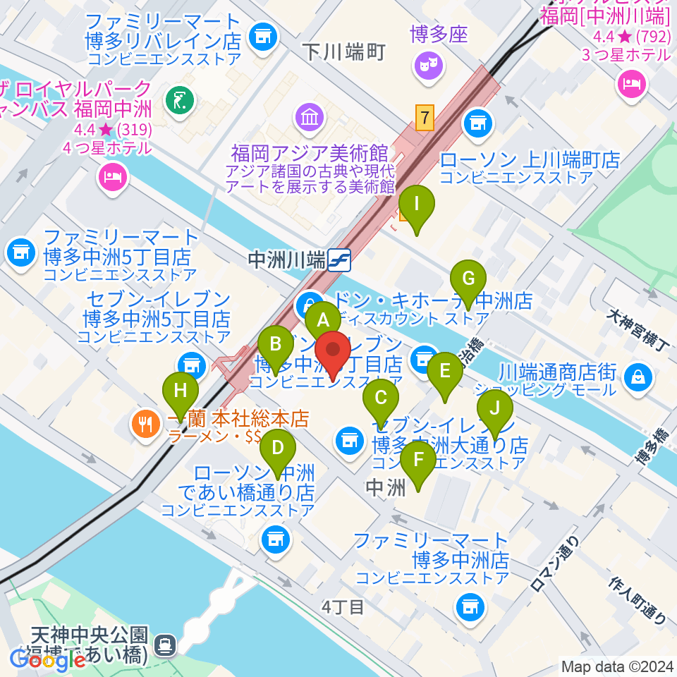 Gate's7周辺のカフェ一覧地図