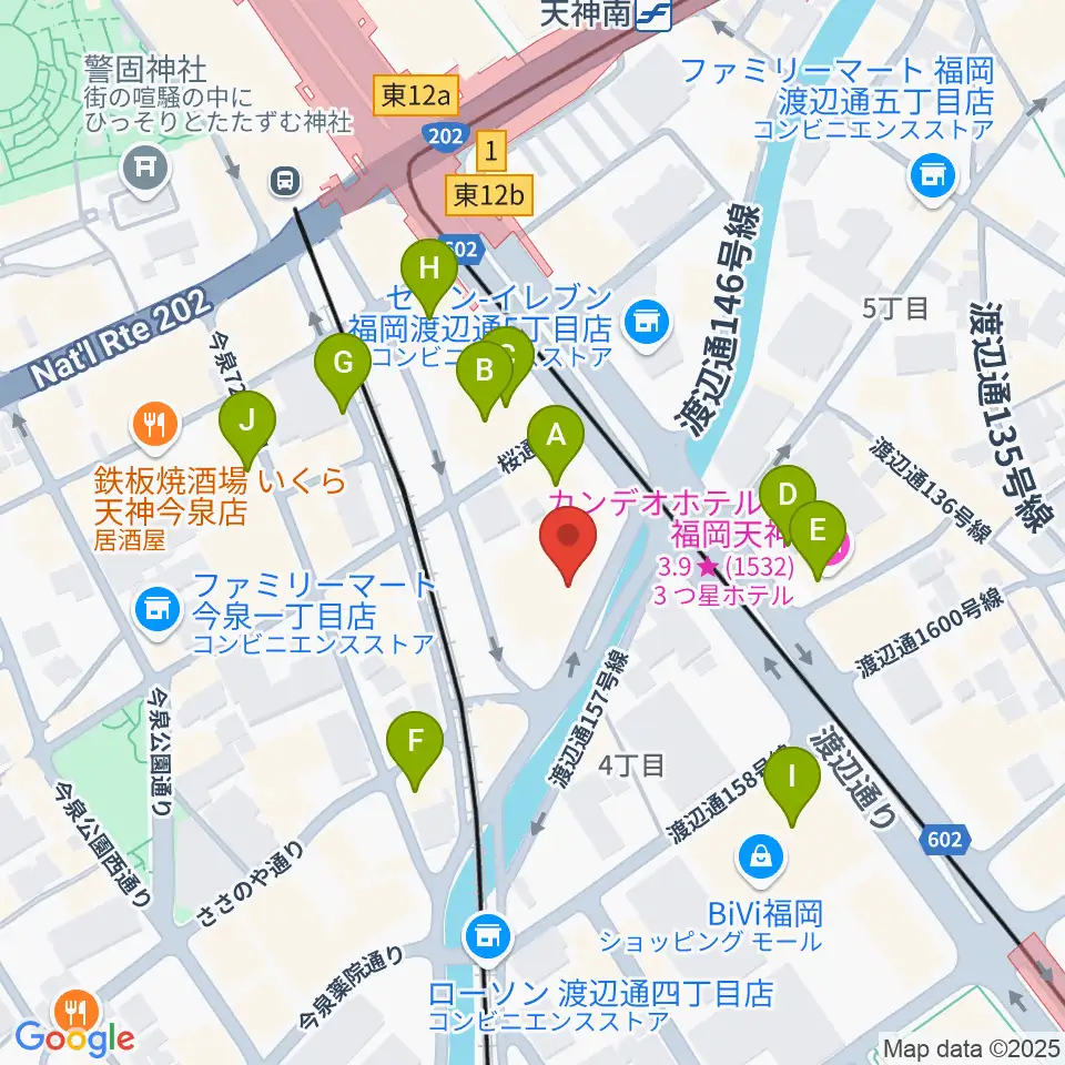 スカラエスパシオ周辺のカフェ一覧地図