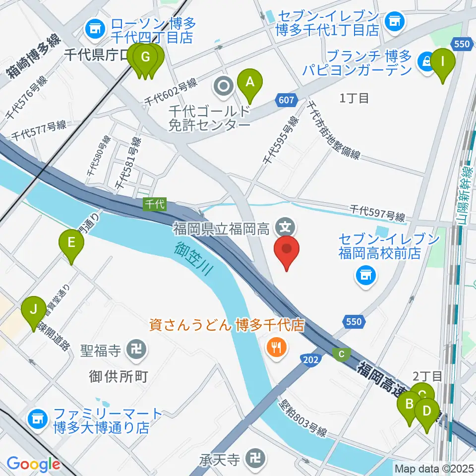 石蔵酒造 博多百年蔵周辺のカフェ一覧地図