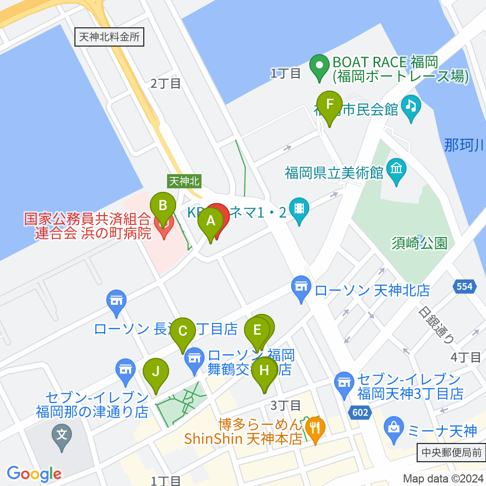 ライブハウスCB周辺のカフェ一覧地図