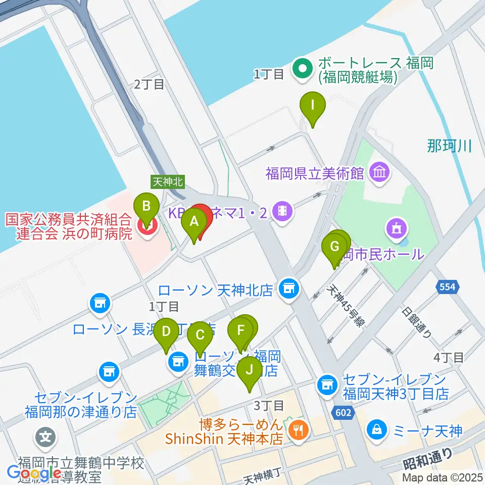 ライブハウスCB周辺のカフェ一覧地図