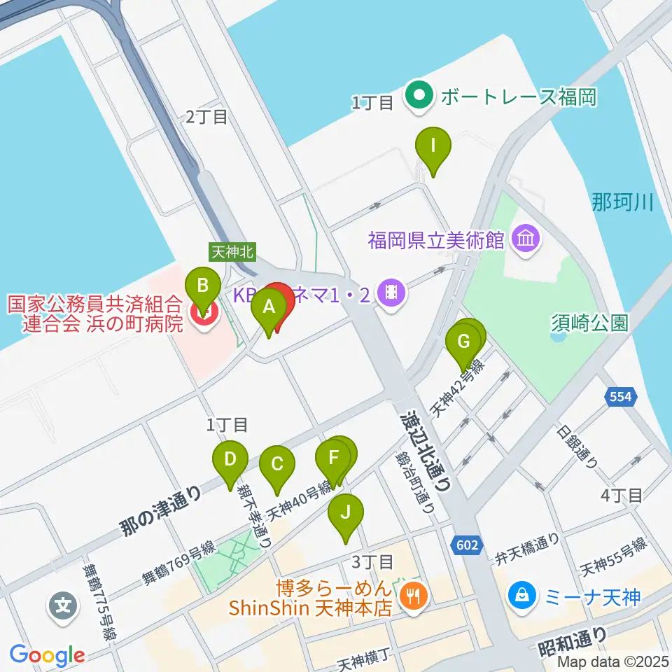 ライブハウスCB周辺のカフェ一覧地図