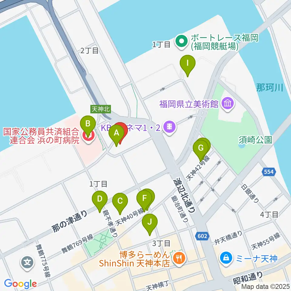 ライブハウスCB周辺のカフェ一覧地図