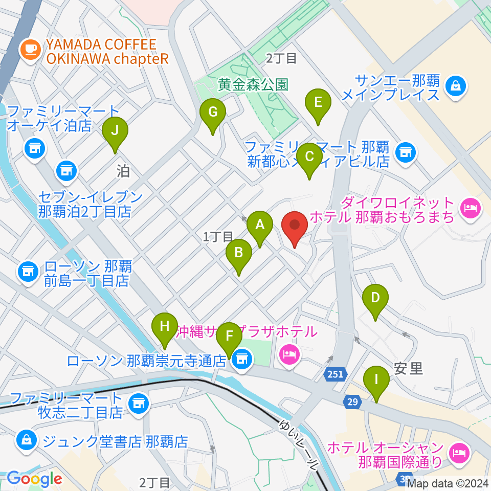 ヒーホースタジオ周辺のカフェ一覧地図