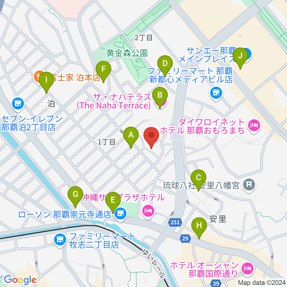 ヒーホースタジオ周辺のカフェ一覧地図