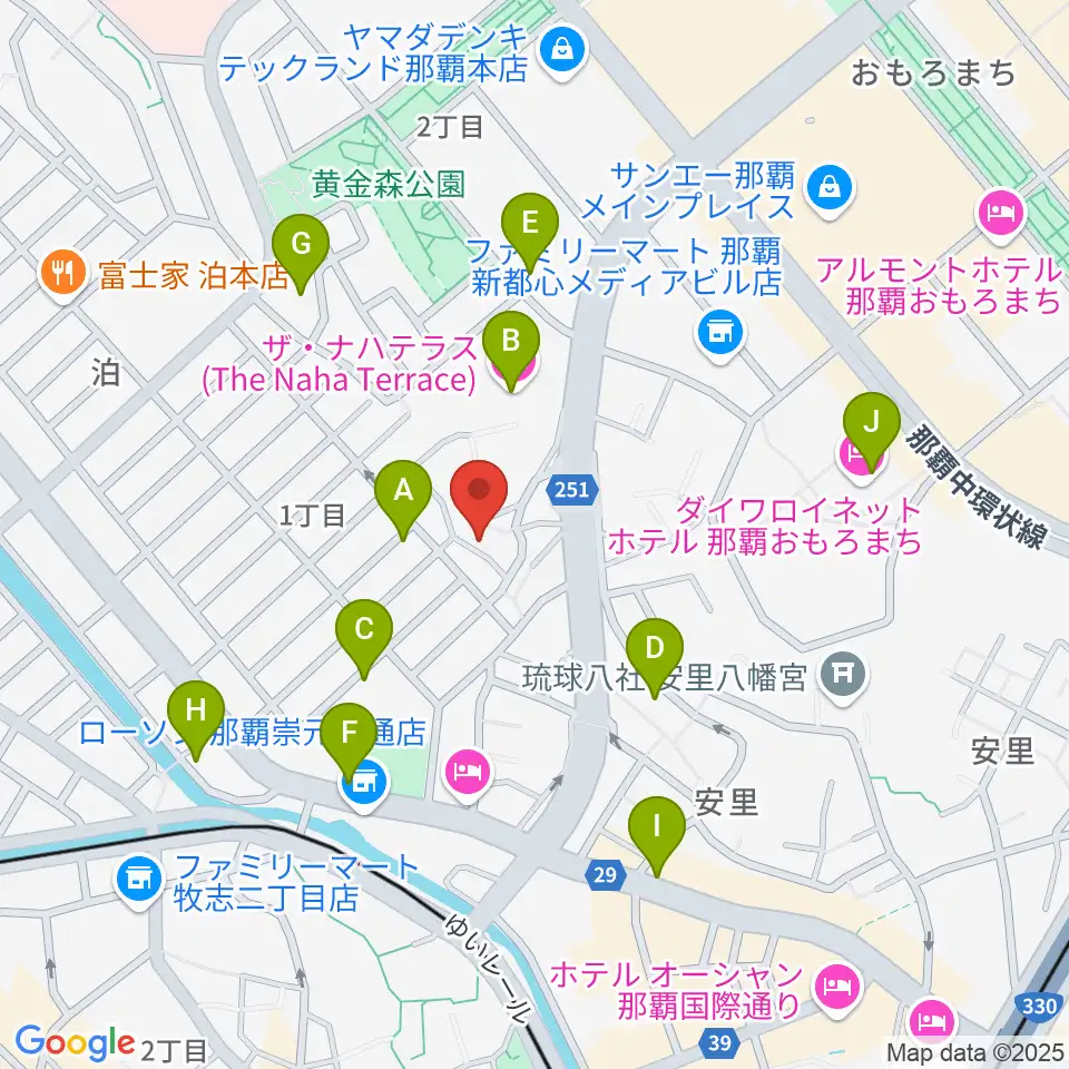ヒーホースタジオ周辺のカフェ一覧地図