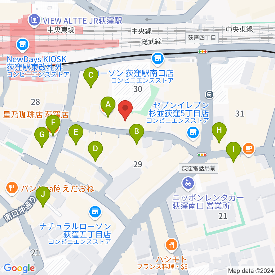 Studio Revival周辺のカフェ一覧地図