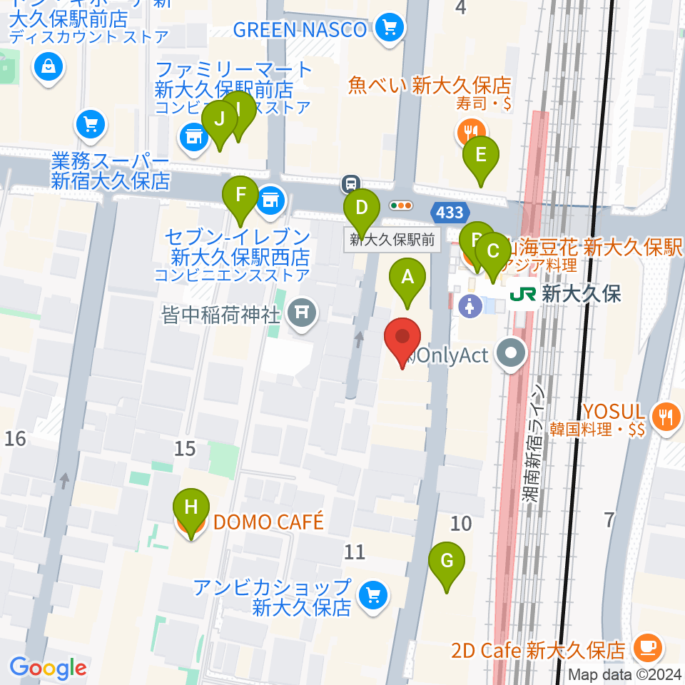 TC楽器周辺のカフェ一覧地図