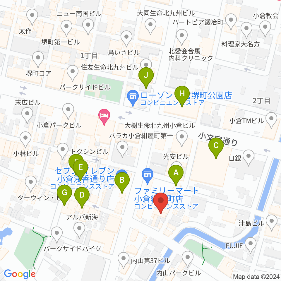 小倉フォークビレッジ周辺のカフェ一覧地図