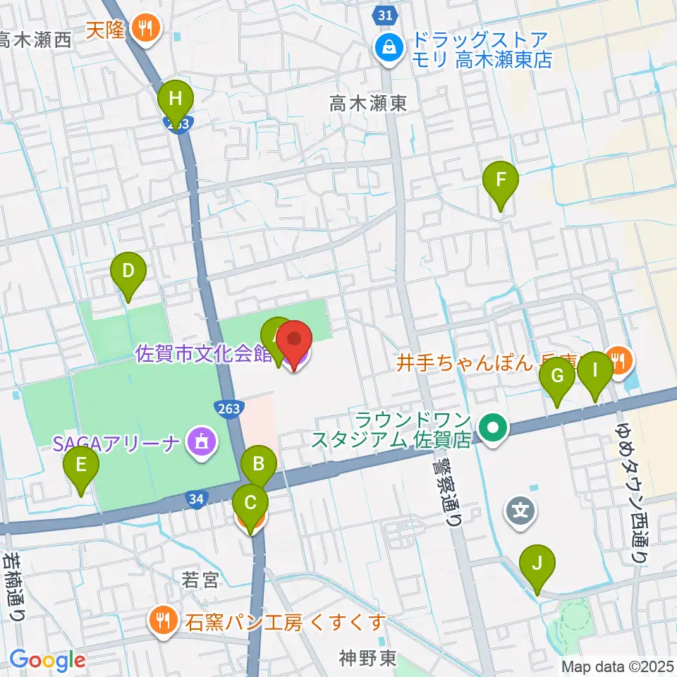 ミズ ウェルビー ホール周辺のカフェ一覧地図