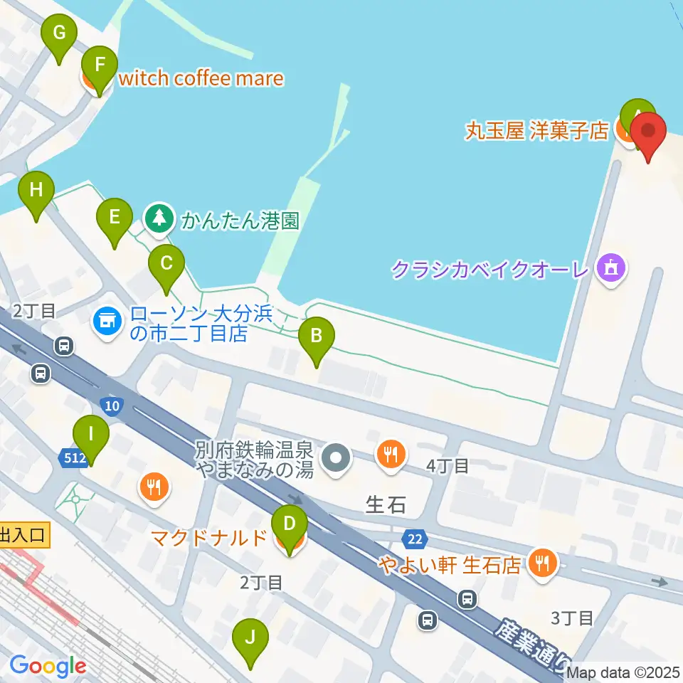 T.O.P.S Bitts HALL周辺のカフェ一覧地図