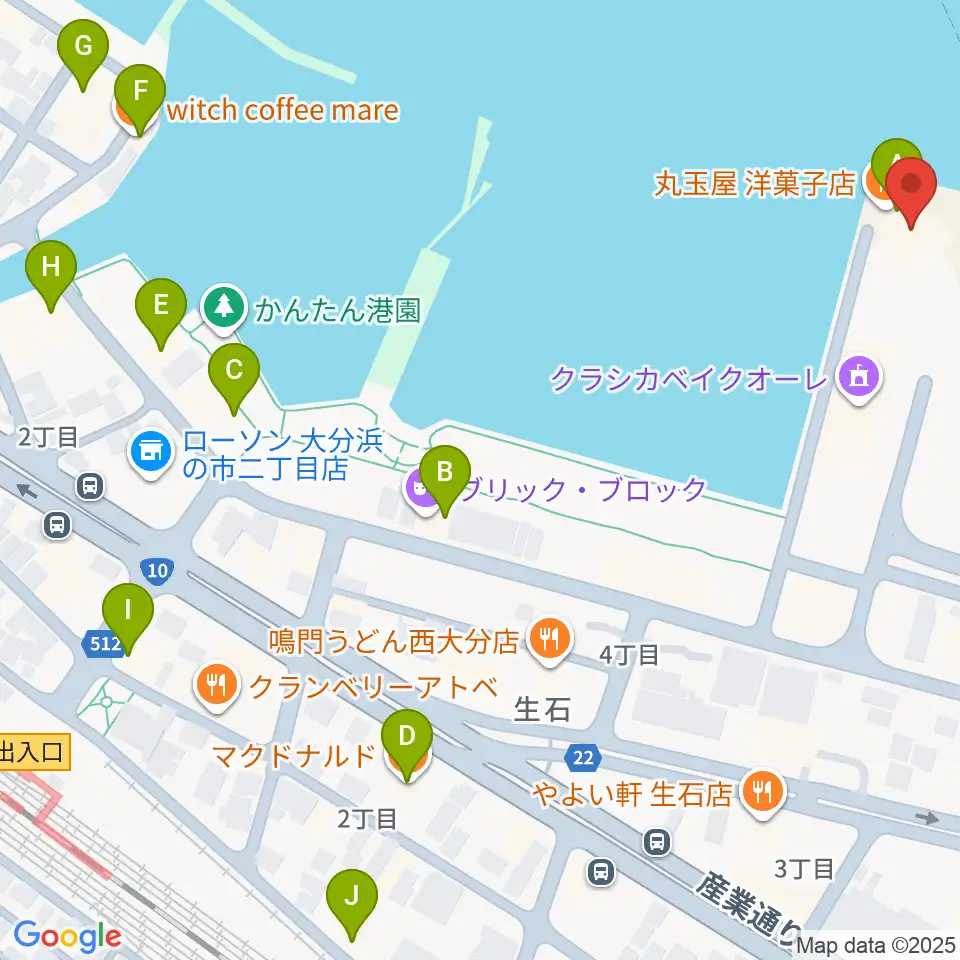 T.O.P.S Bitts HALL周辺のカフェ一覧地図