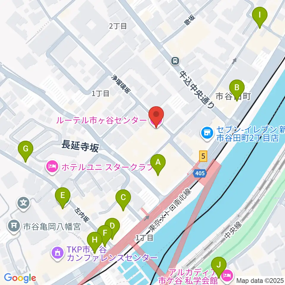 ルーテル市ヶ谷ホール周辺のカフェ一覧地図