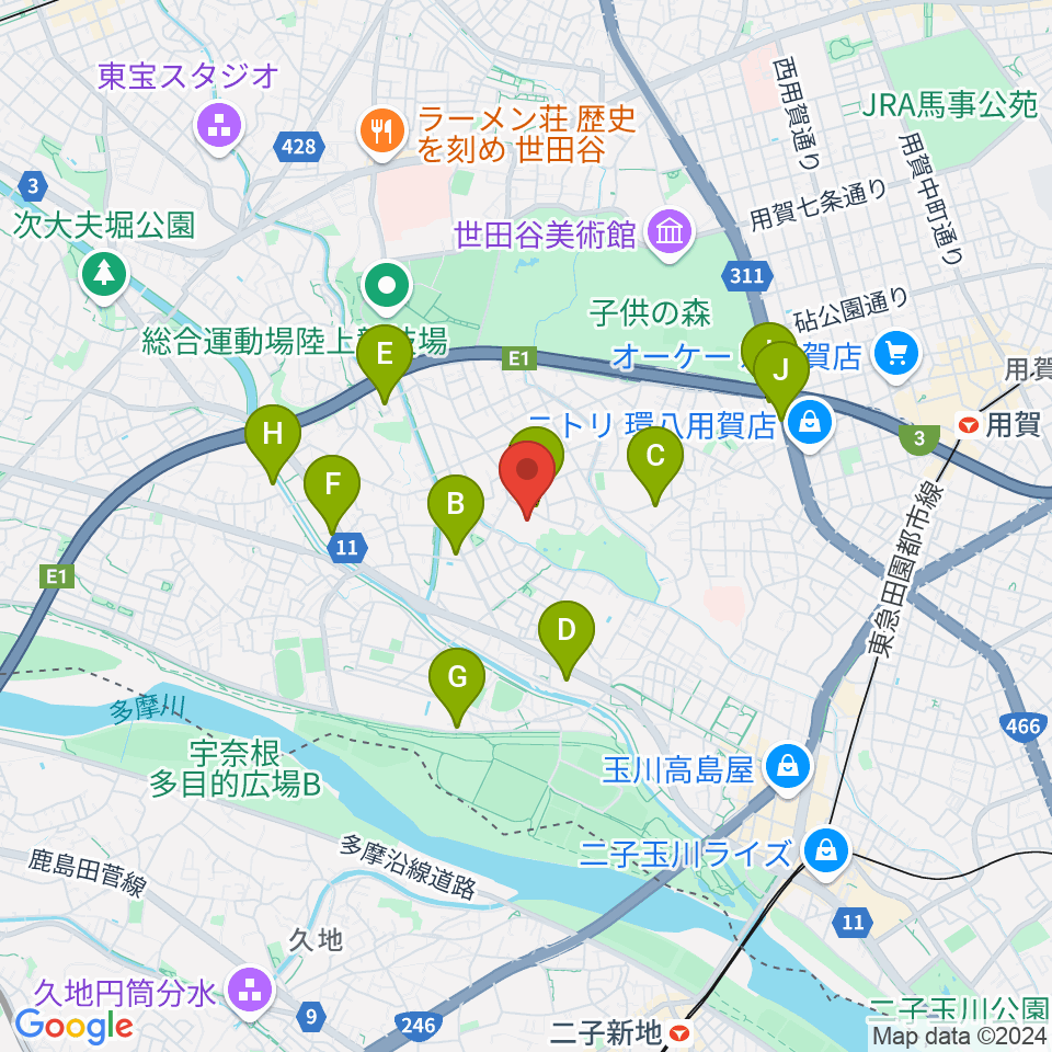 松本記念音楽迎賓館周辺のカフェ一覧地図