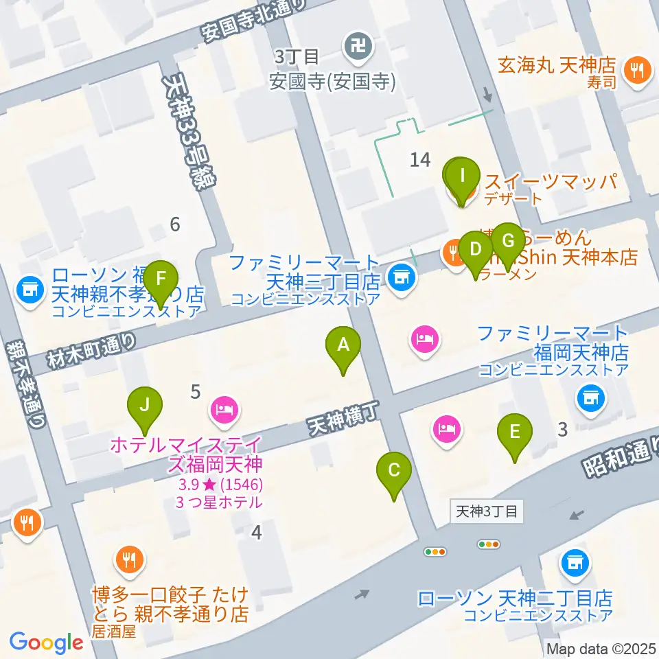 MRTミュージックスタジオ周辺のカフェ一覧地図