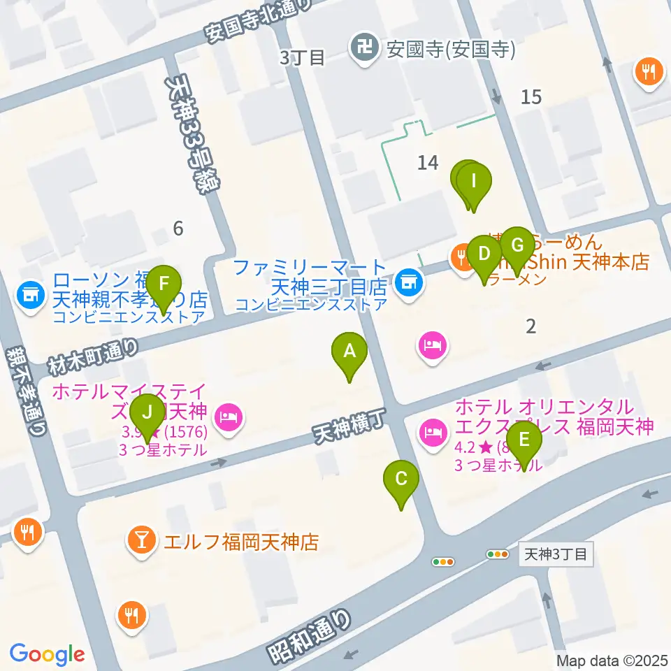 MRTミュージックスタジオ周辺のカフェ一覧地図