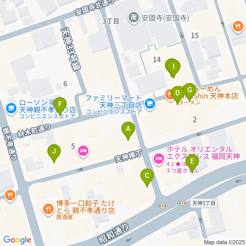 MRTミュージックスタジオ周辺のカフェ一覧地図