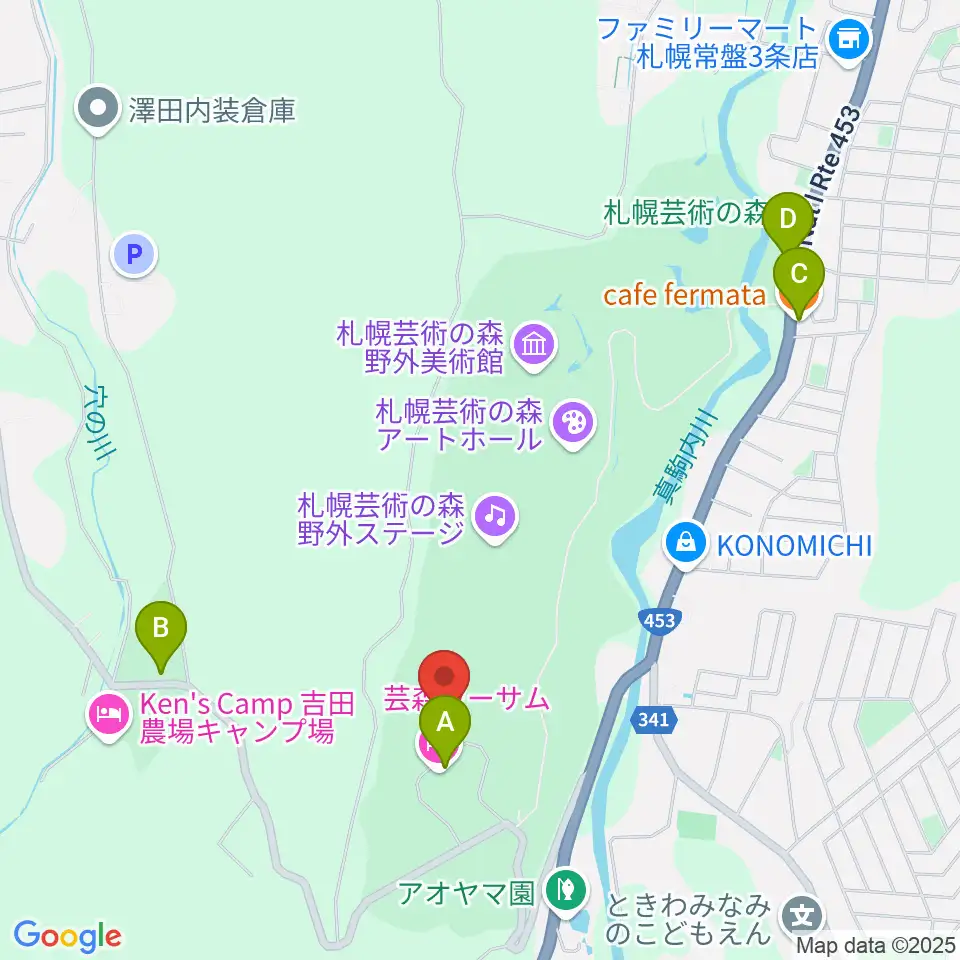 芸森スタジオ周辺のカフェ一覧地図