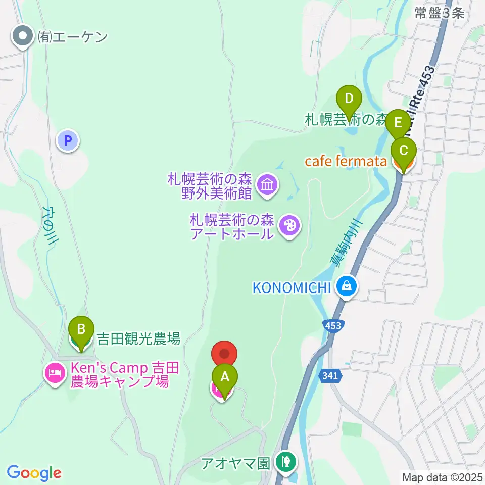 芸森スタジオ周辺のカフェ一覧地図