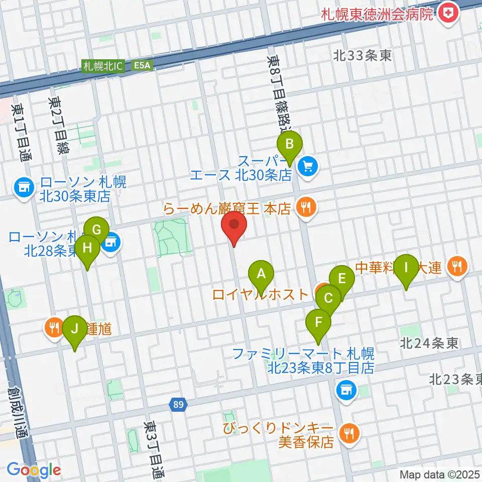 HIT STUDIO周辺のカフェ一覧地図