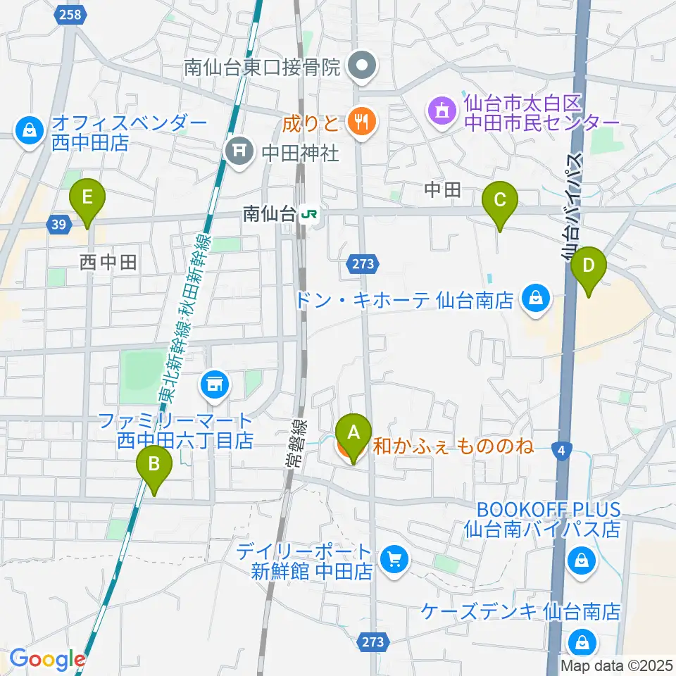 渡辺スタジオ周辺のカフェ一覧地図