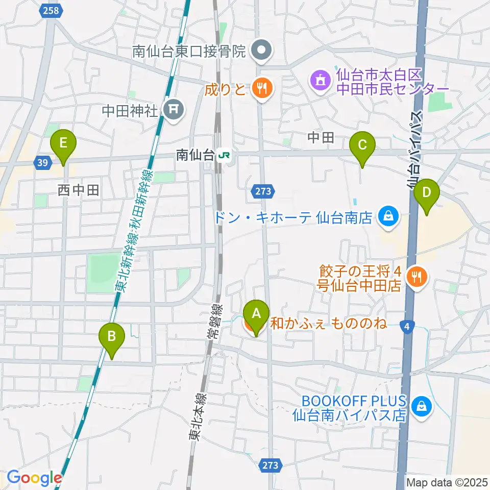 渡辺スタジオ周辺のカフェ一覧地図