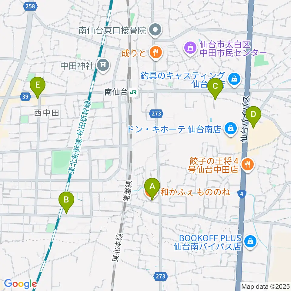 渡辺スタジオ周辺のカフェ一覧地図