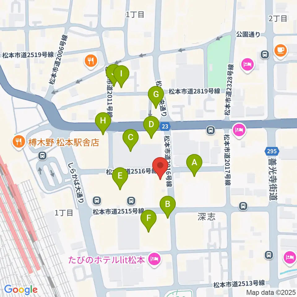 松本MOLE HALL周辺のカフェ一覧地図