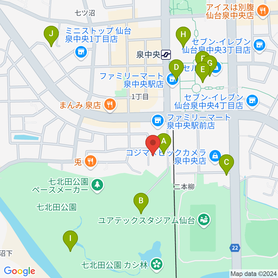 アライミュージックアカデミートゥッティ周辺のカフェ一覧地図