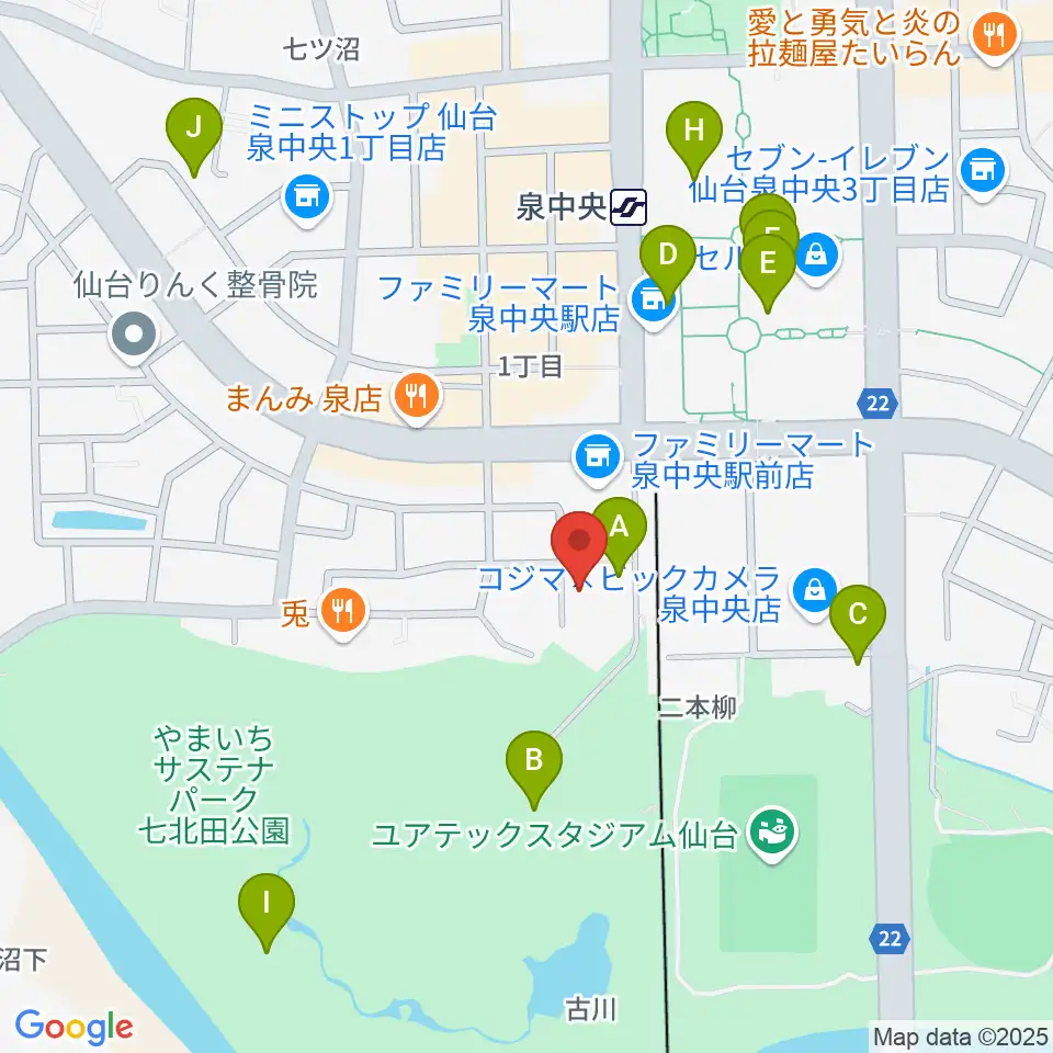 アライミュージックアカデミートゥッティ周辺のカフェ一覧地図