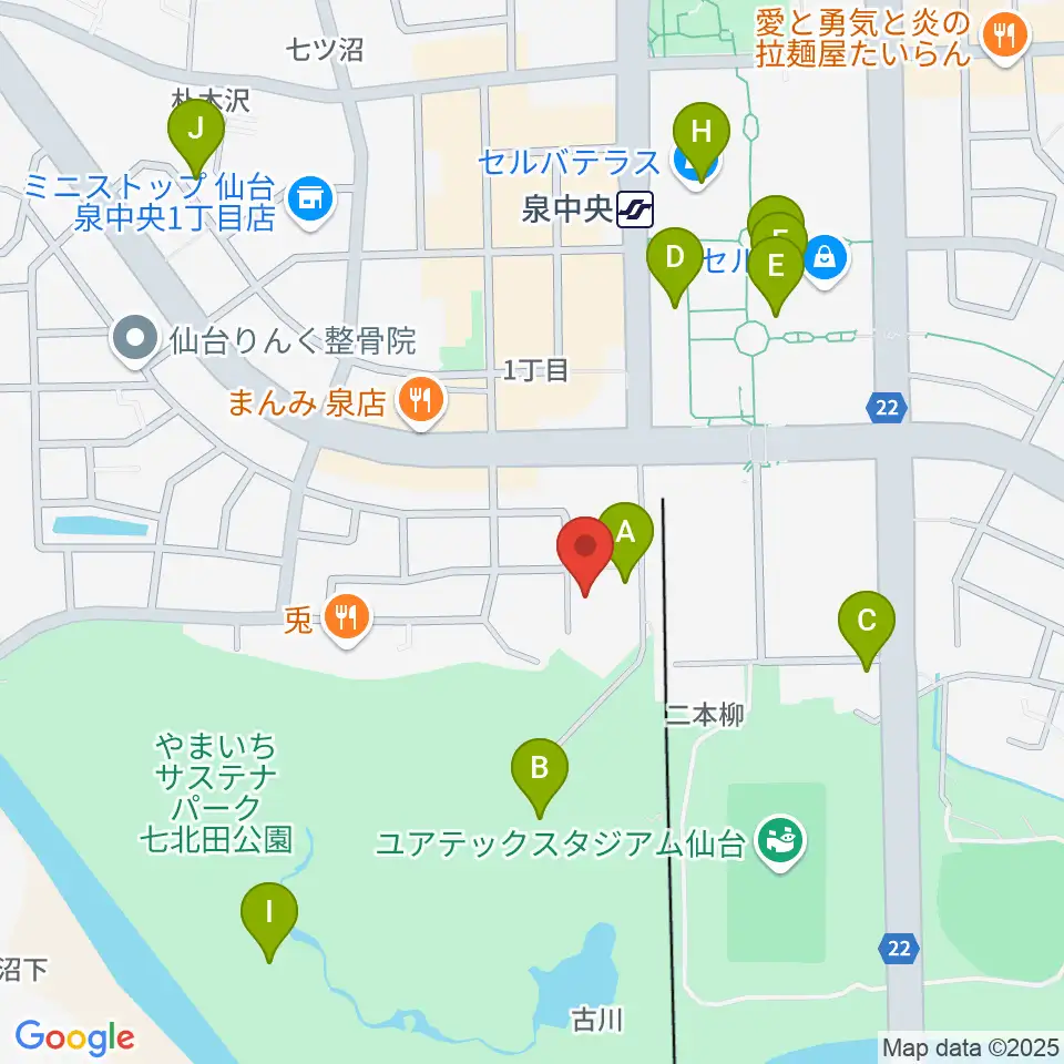 アライミュージックアカデミートゥッティ周辺のカフェ一覧地図