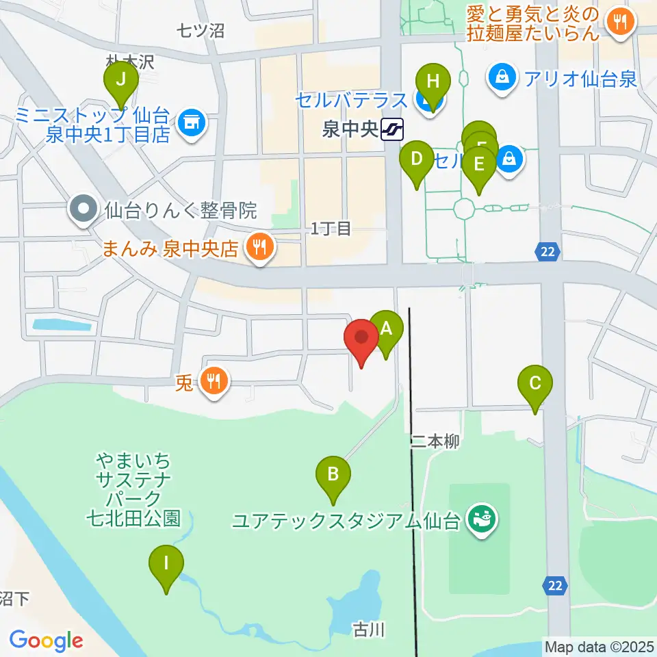 アライミュージックアカデミートゥッティ周辺のカフェ一覧地図