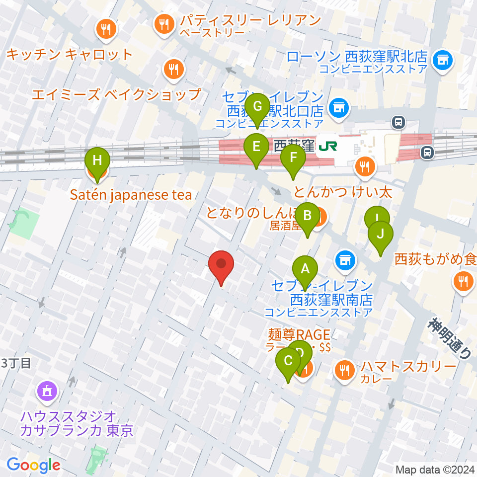 ベルク・バイオリン工房周辺のカフェ一覧地図