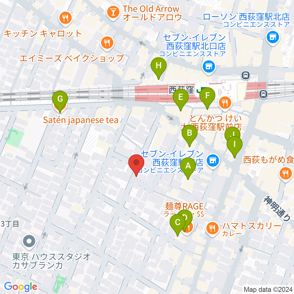 ベルク・バイオリン工房周辺のカフェ一覧地図