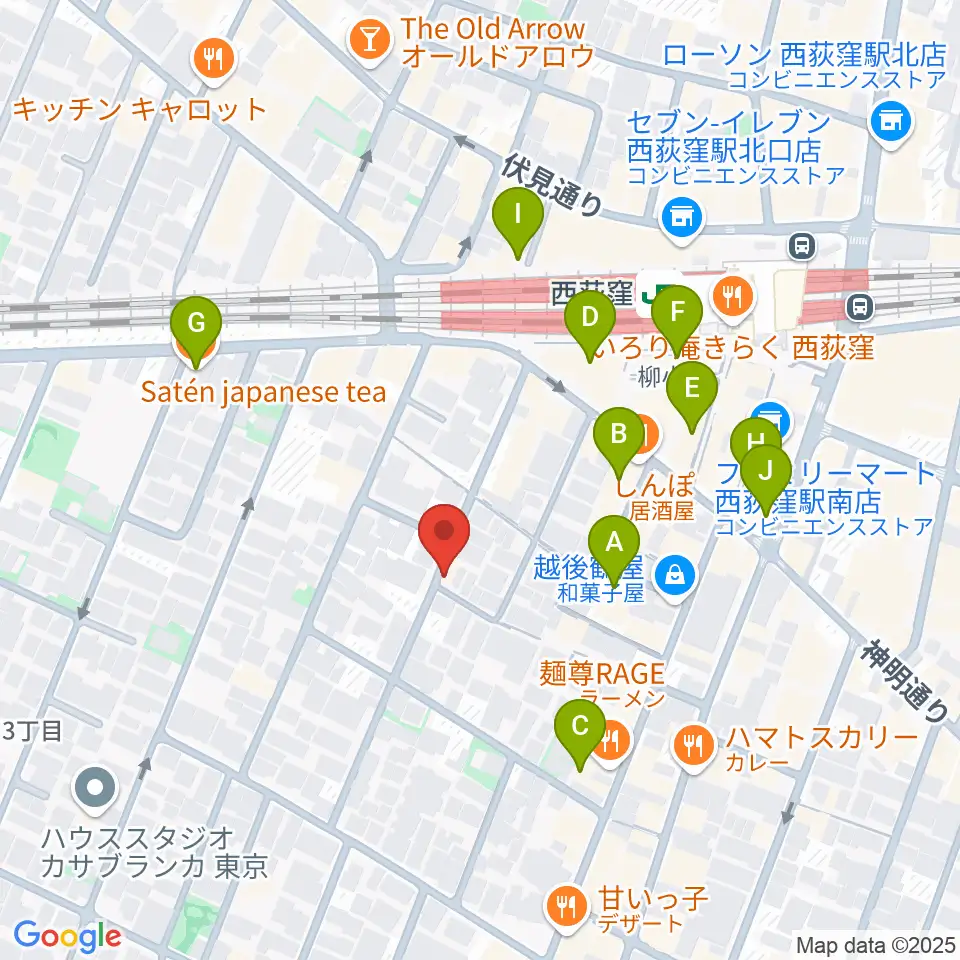 ベルク・バイオリン工房周辺のカフェ一覧地図