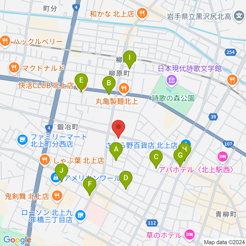 玉山音楽教室周辺のカフェ一覧地図