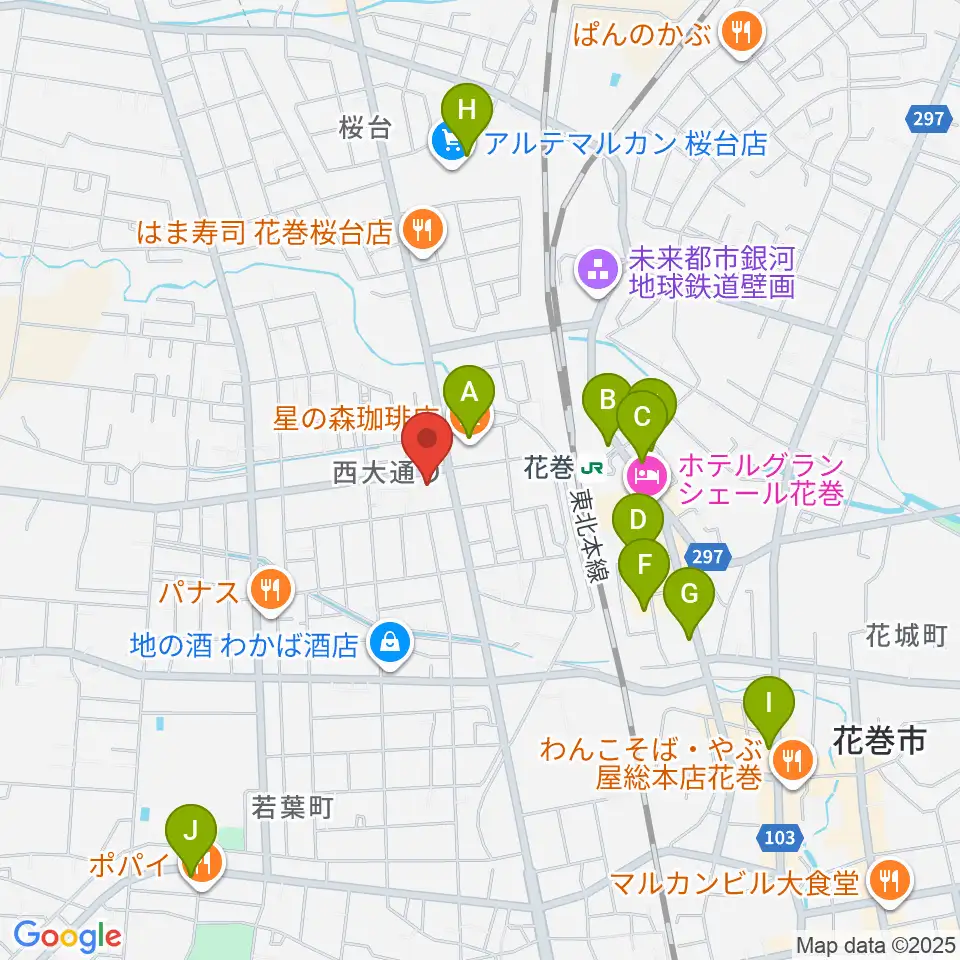 正時堂ピアノハウス周辺のカフェ一覧地図