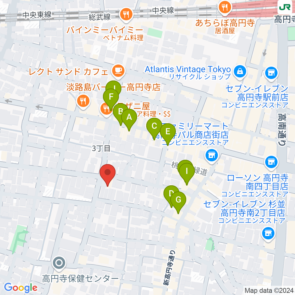 永江楽器周辺のカフェ一覧地図