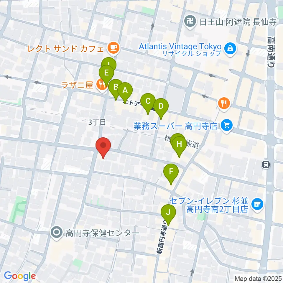 永江楽器周辺のカフェ一覧地図
