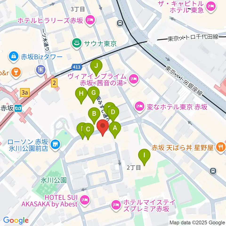 赤坂エルカミーノ周辺のカフェ一覧地図