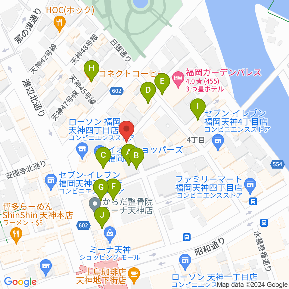 パブリックスペース四次元周辺のカフェ一覧地図