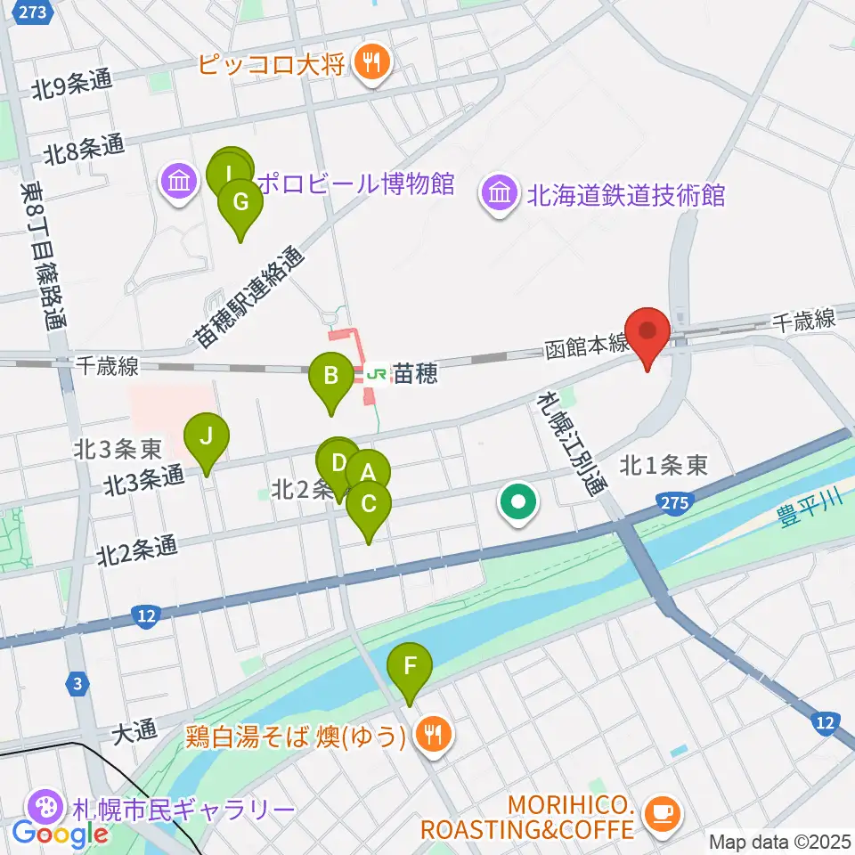 スタジオクリーム周辺のカフェ一覧地図