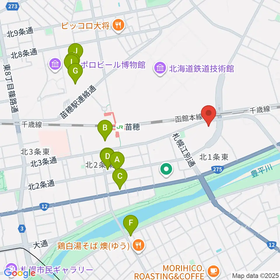 スタジオクリーム周辺のカフェ一覧地図