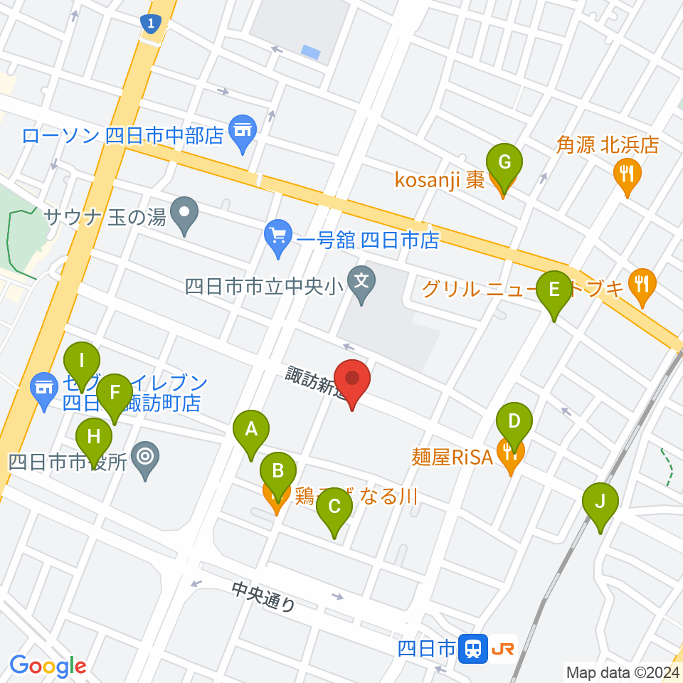石田ピアノ教室周辺のカフェ一覧地図