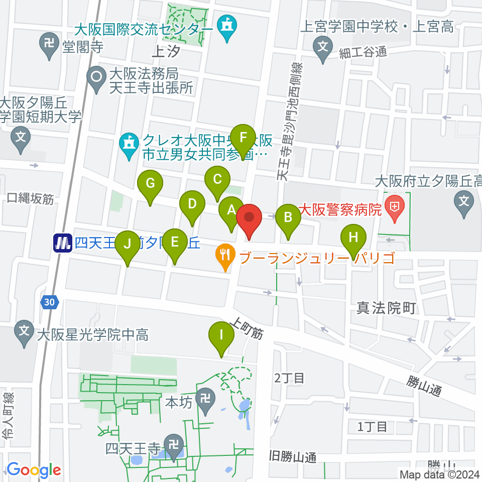 薮内音楽教室周辺のカフェ一覧地図