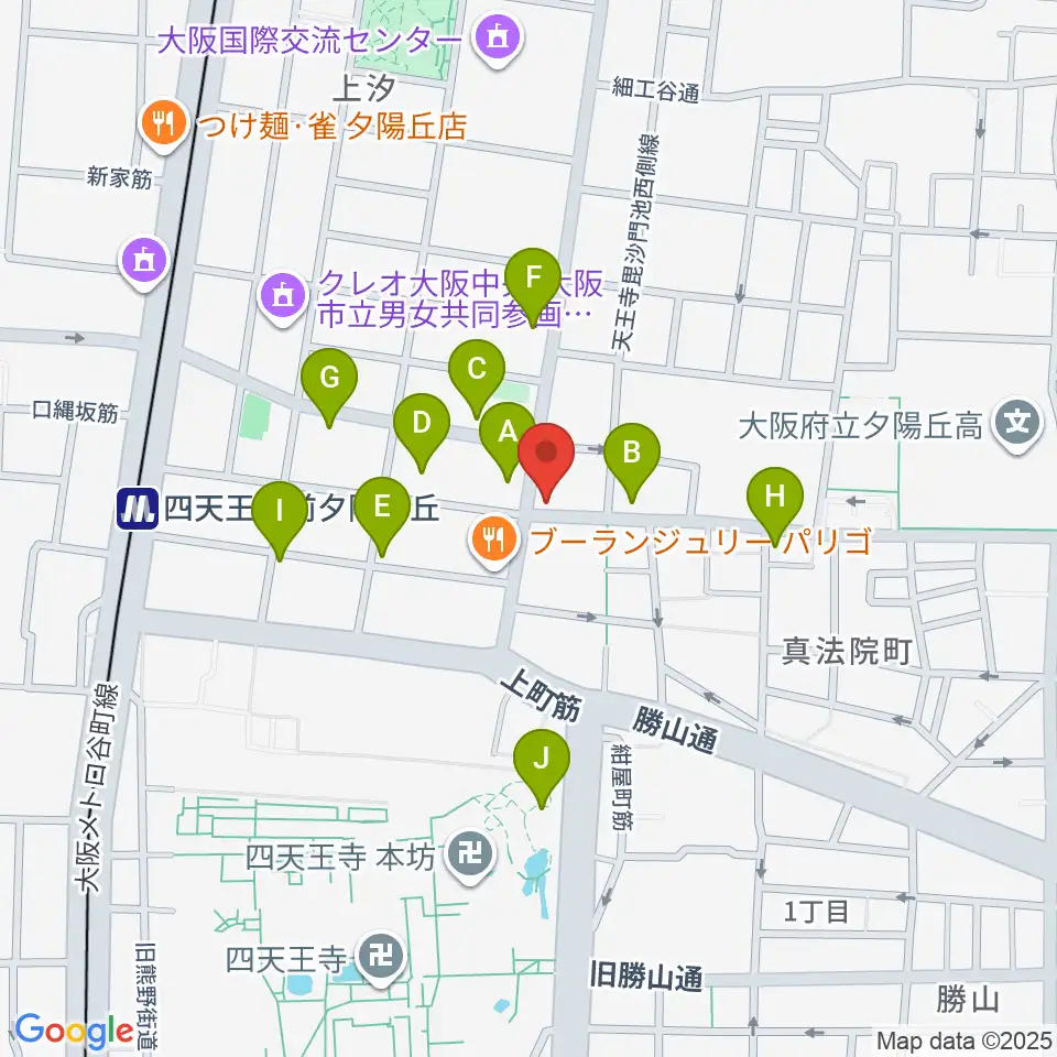 薮内音楽教室周辺のカフェ一覧地図