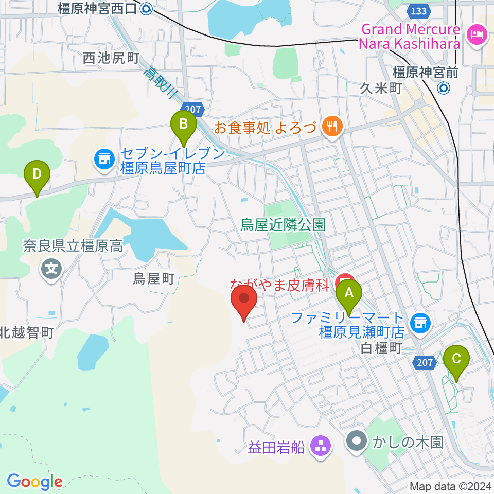 ミュージック・ツリー音楽教室周辺のカフェ一覧地図